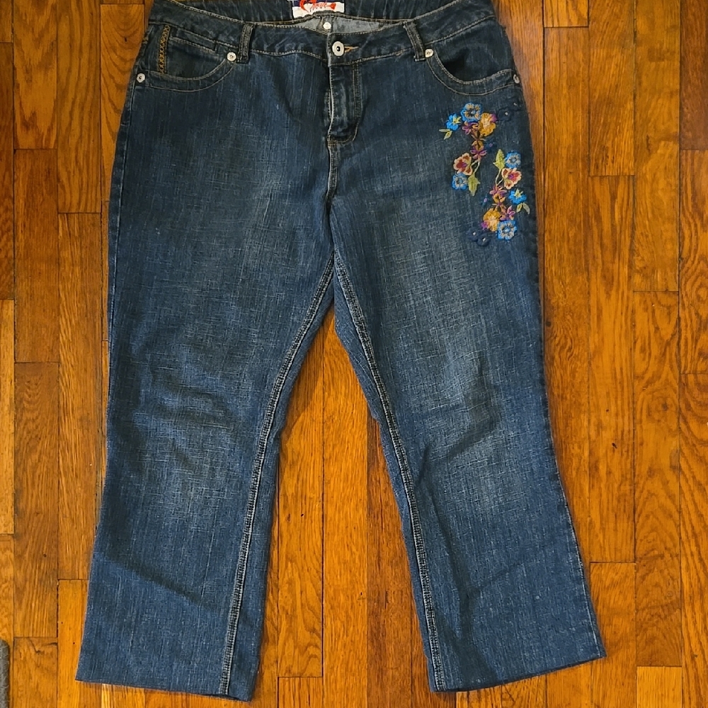 Petite Embroidered Jeans